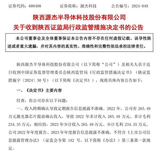 信息披露不准确及募集资金使用不规范，希荻微和董事长等被出具警示函